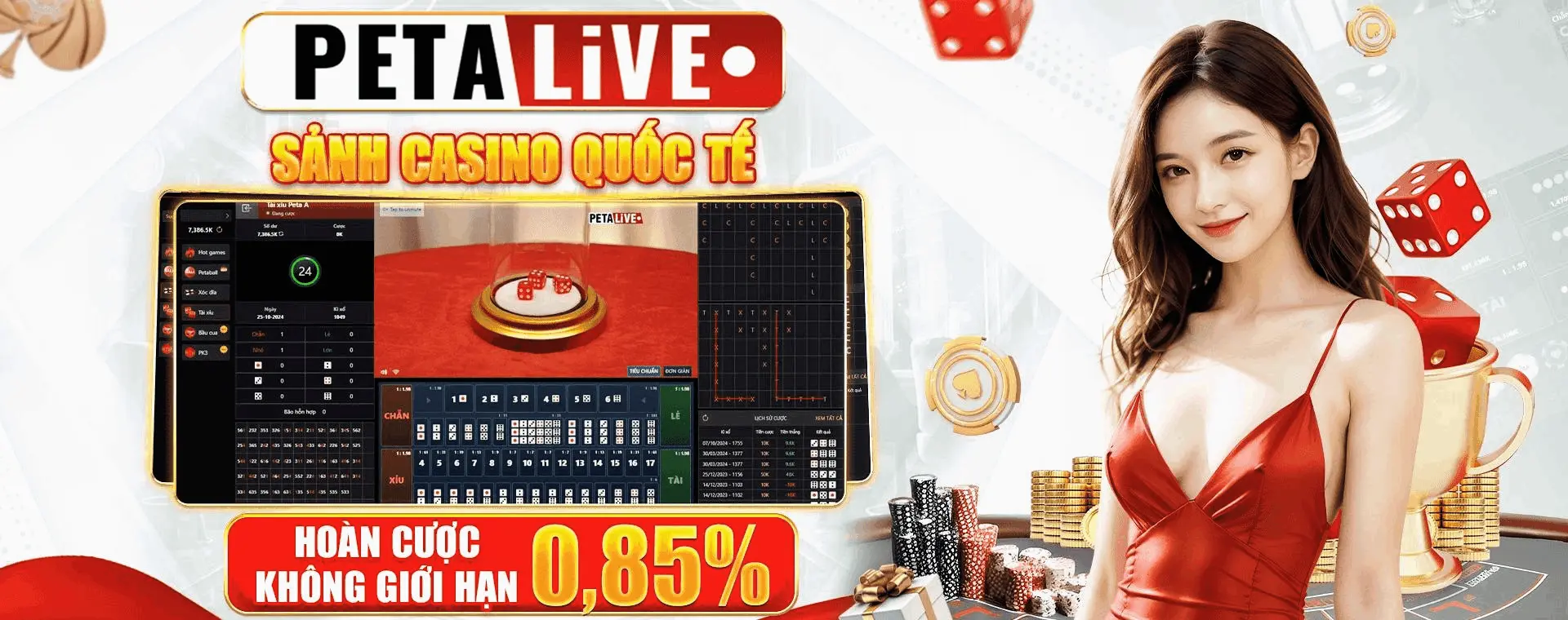 Sảnh casino quốc tế Petalive